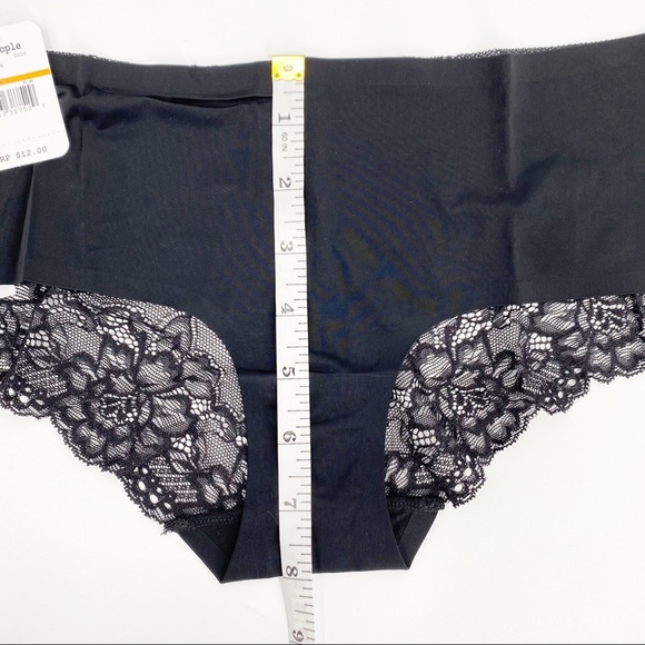 Free People Smooth-Front Hipster Sheer-Lace Back Panty Black NEW SEALED - Picture 9 of 11